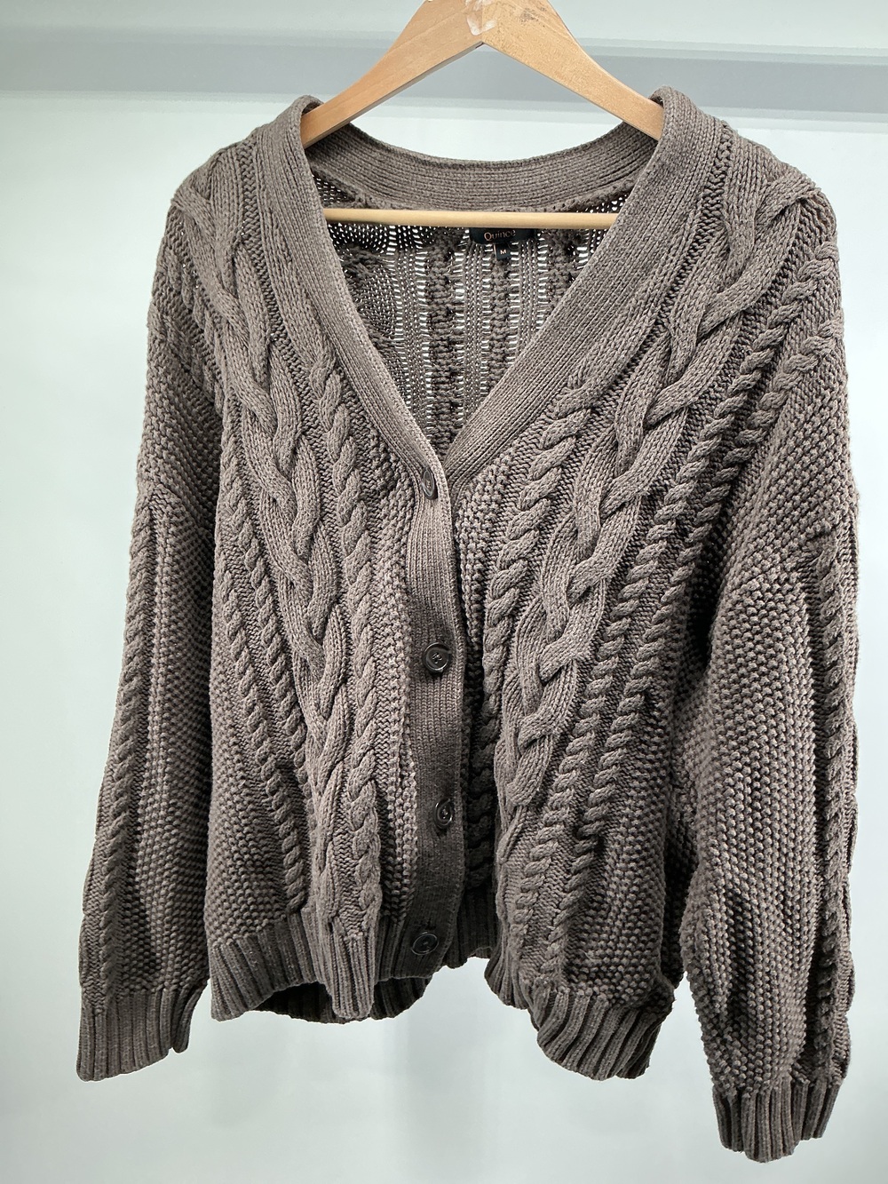 100% Organic Cotton Oversized Cable Cardigan